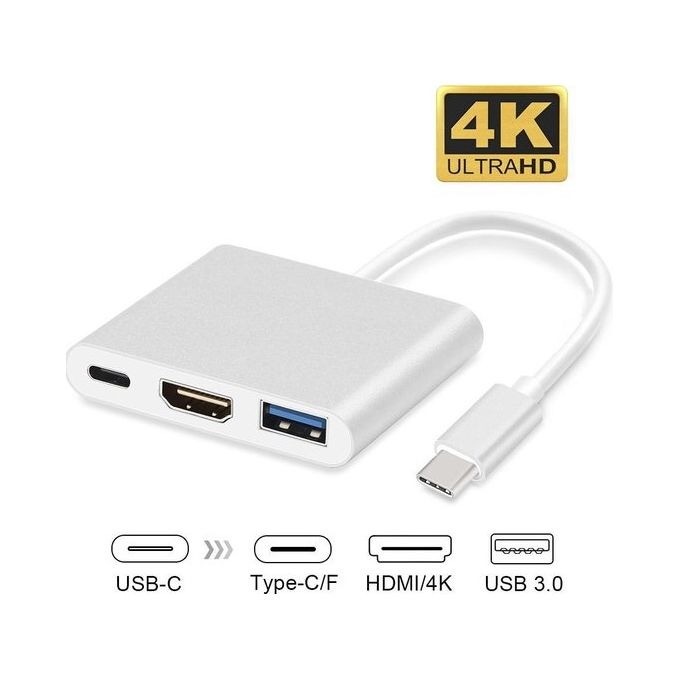 Adaptateur Multiport pour MacBook et MacBook Pro /PC Windows USB type C 3 in 1 Hub