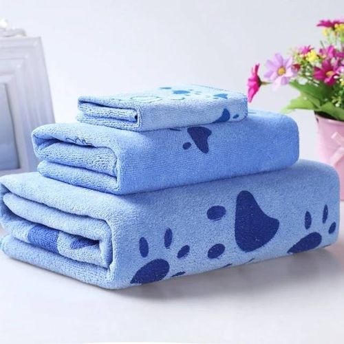 Ensemble de 03 serviettes de bain pour Bébé et maman , légère, absorbante, multifonctions - Bleu