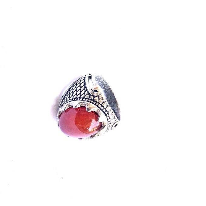 New Bague Argent Synthétique - Perle précieuse Orange - TS