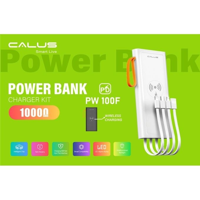 Powerbank PW 100F - 10000mAh avec wireless charging 5W - Garantie 365 Jours