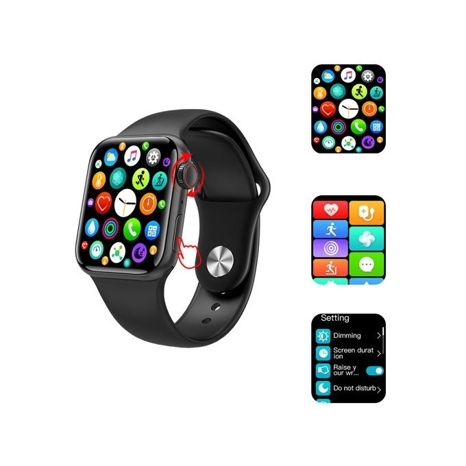 Smart Watch PRO Avec Moniteur de fréquence cardiaque Appel Bluetooth - Noir