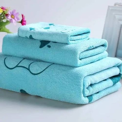 Ensemble de 03 serviettes de bain pour Bébé et maman , légère, absorbante, multifonctions - Aqua